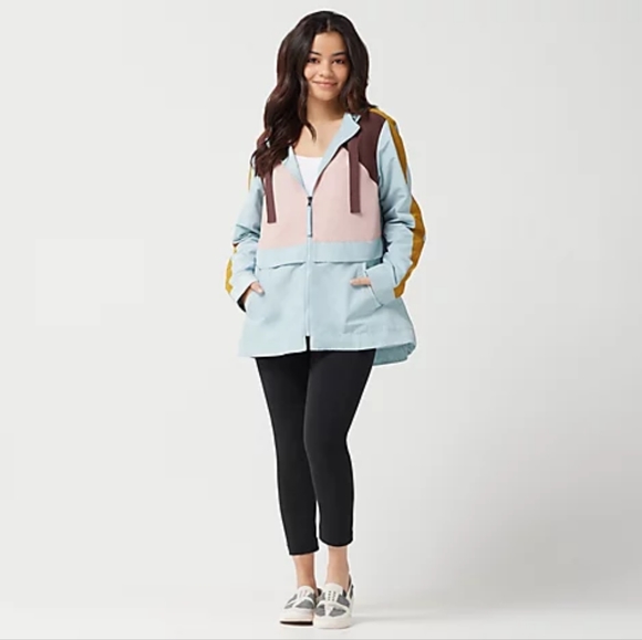 LOGO by Lori Goldstein Women's Lightweight Color Block Jacket Size 2X Plus size - Picture 3 of 4